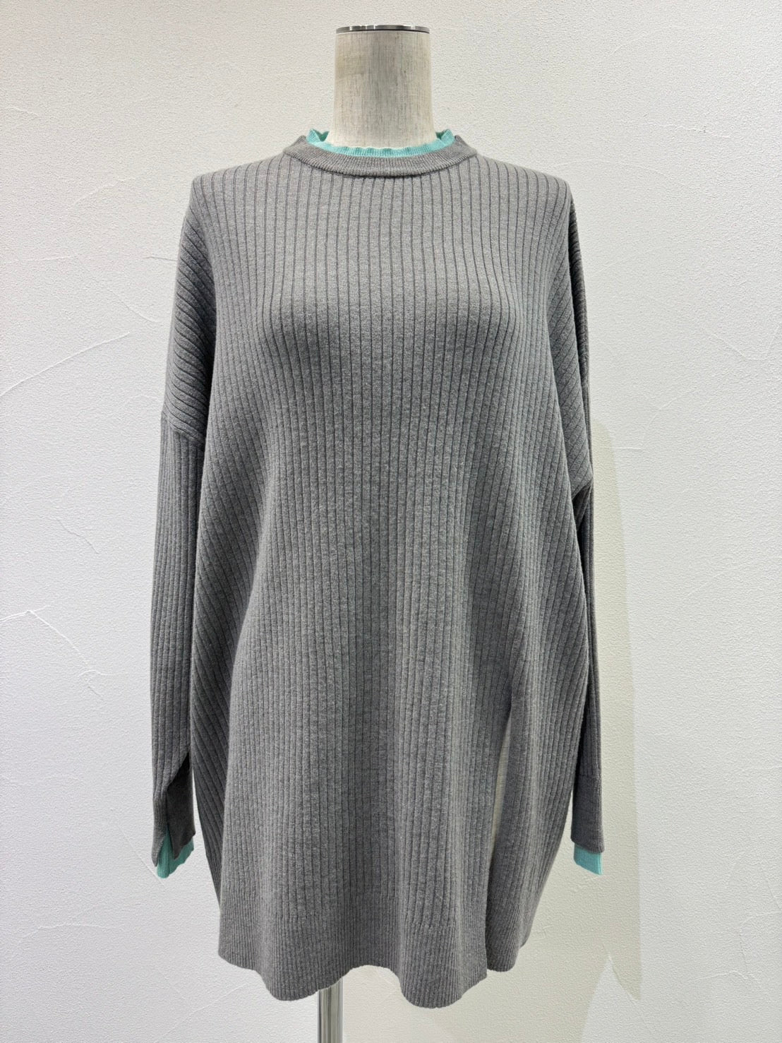 【予約⚡︎販売】アシメスリットレイヤーリブニット／604509／CYAN tokyo／2026 AW#1