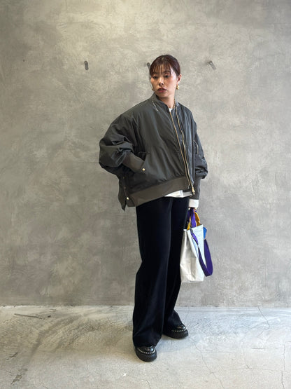 コーデュロイジャージーセミワイドパンツ／trois