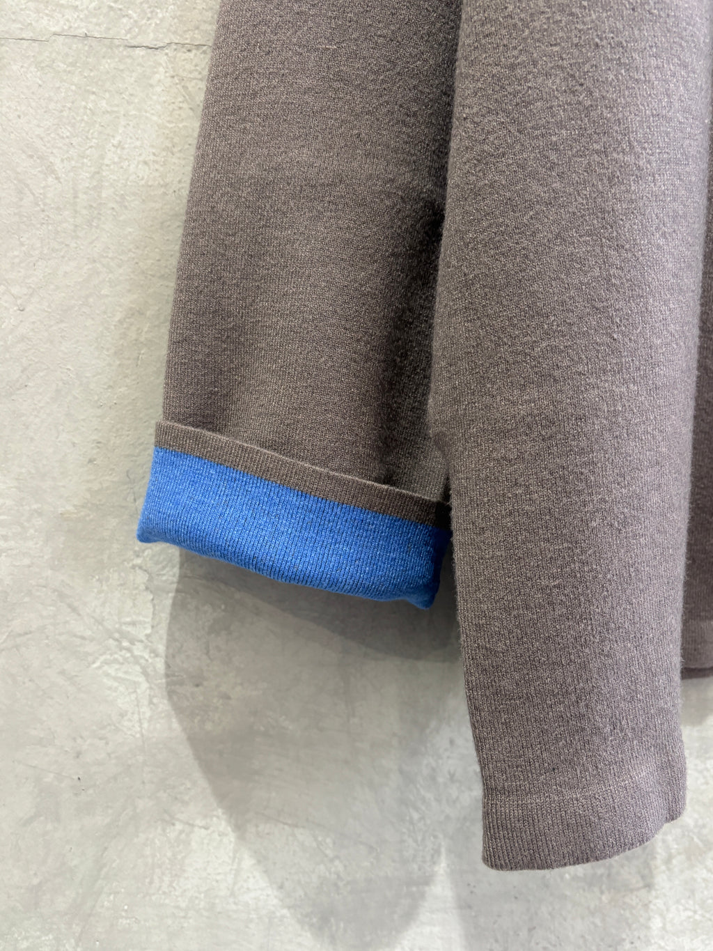 もちもちニットのバイカラーコートカーディガン