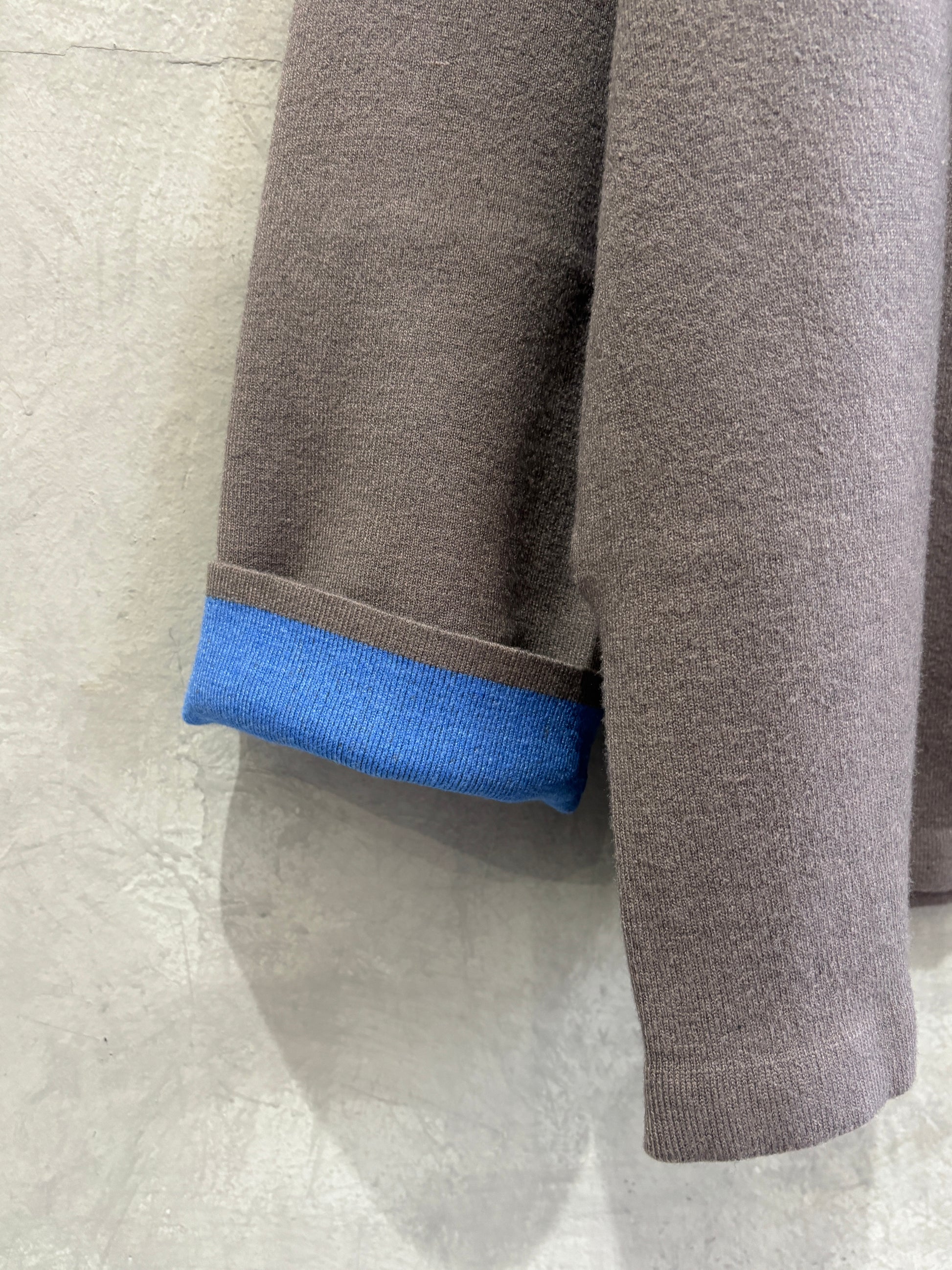 もちもちニットのバイカラーコートカーディガン