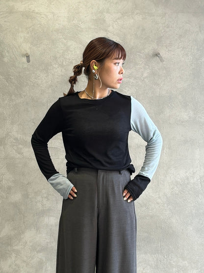 バイカラーインナーニット／LHELBIE