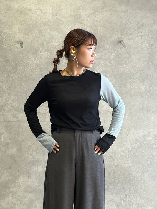 バイカラーインナーニット／LHELBIE