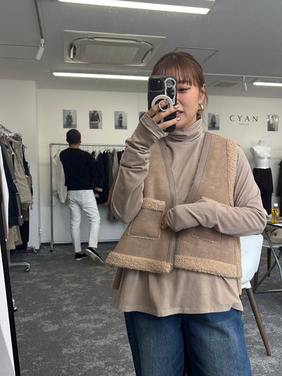 【予約⚡︎販売】アシメギャザーワームタートル／604506／CYAN tokyo／2026 AW#1