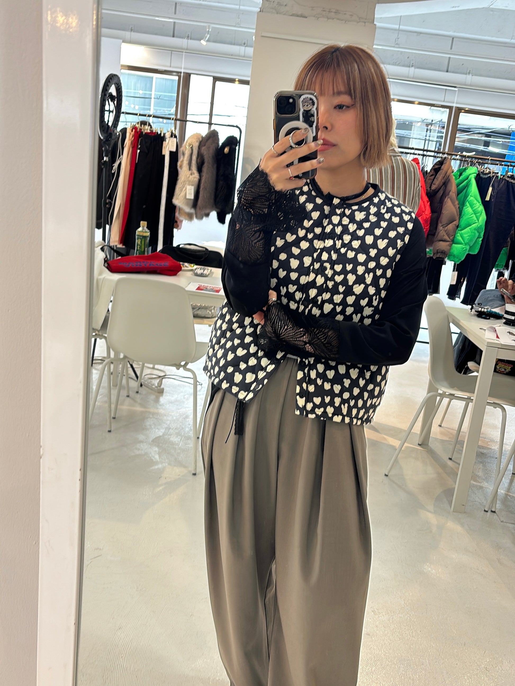 【予約⚡︎販売】ハート柄パディングベスト／MG JK-26086-A／MARGAUX VINTAGE／2026 AW＃1