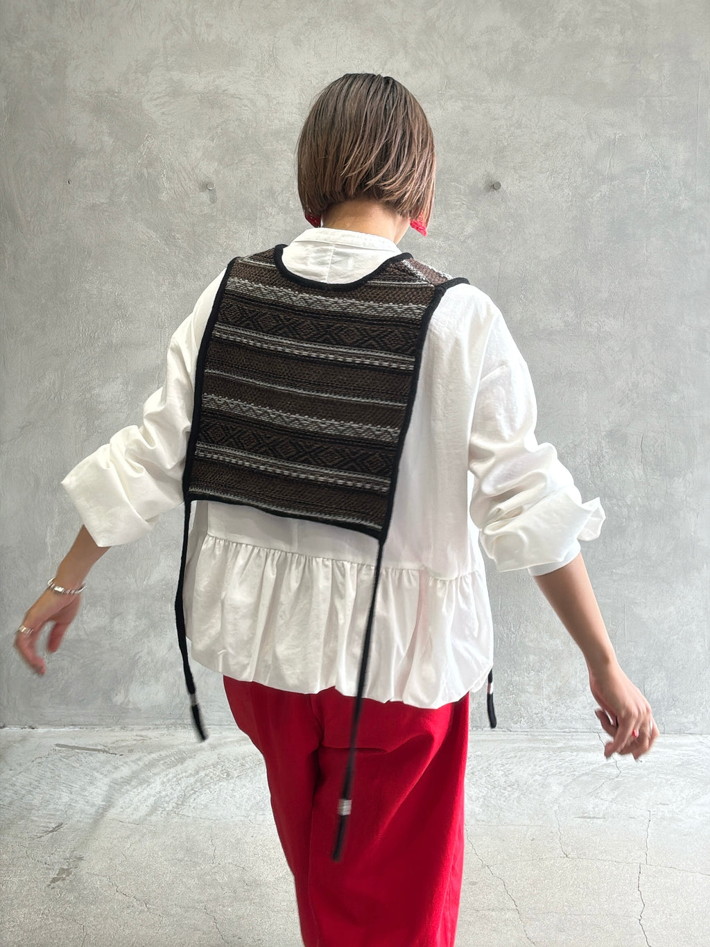 ジャガードVネックベスト／#8642701／LE MÉLANGE／2026 AW #1