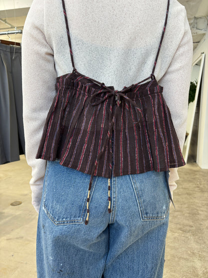 受付終了【予約販売】ストライプ柄・チェック柄キャミソール／8613210／LE MÉLANGE