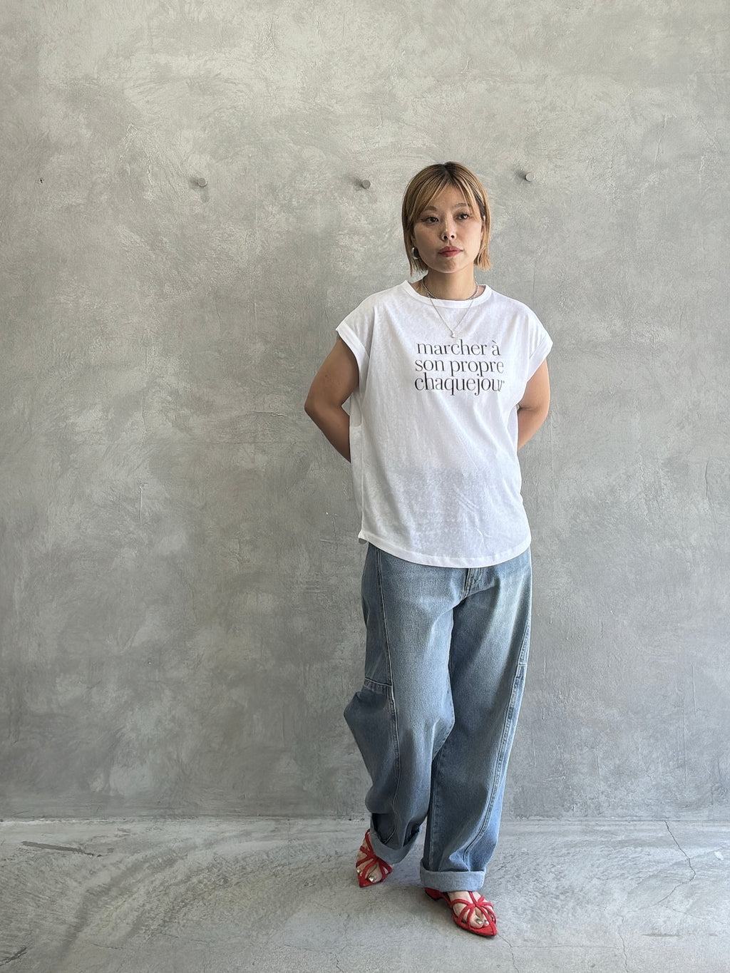 受付終了【予約販売】marcher シアー天竺ソフトフレンチTシャツ／ING