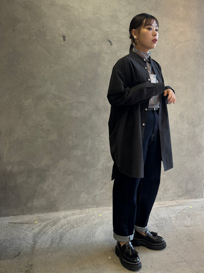 ノーカラーロングシャツ／VENT BLANC