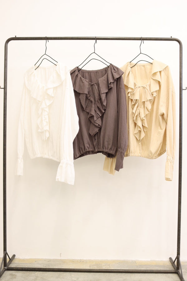 受付終了【予約⚡︎販売】ラッフルカラーブラウス／#8643201／LE MÉLANGE／2026 AW #1