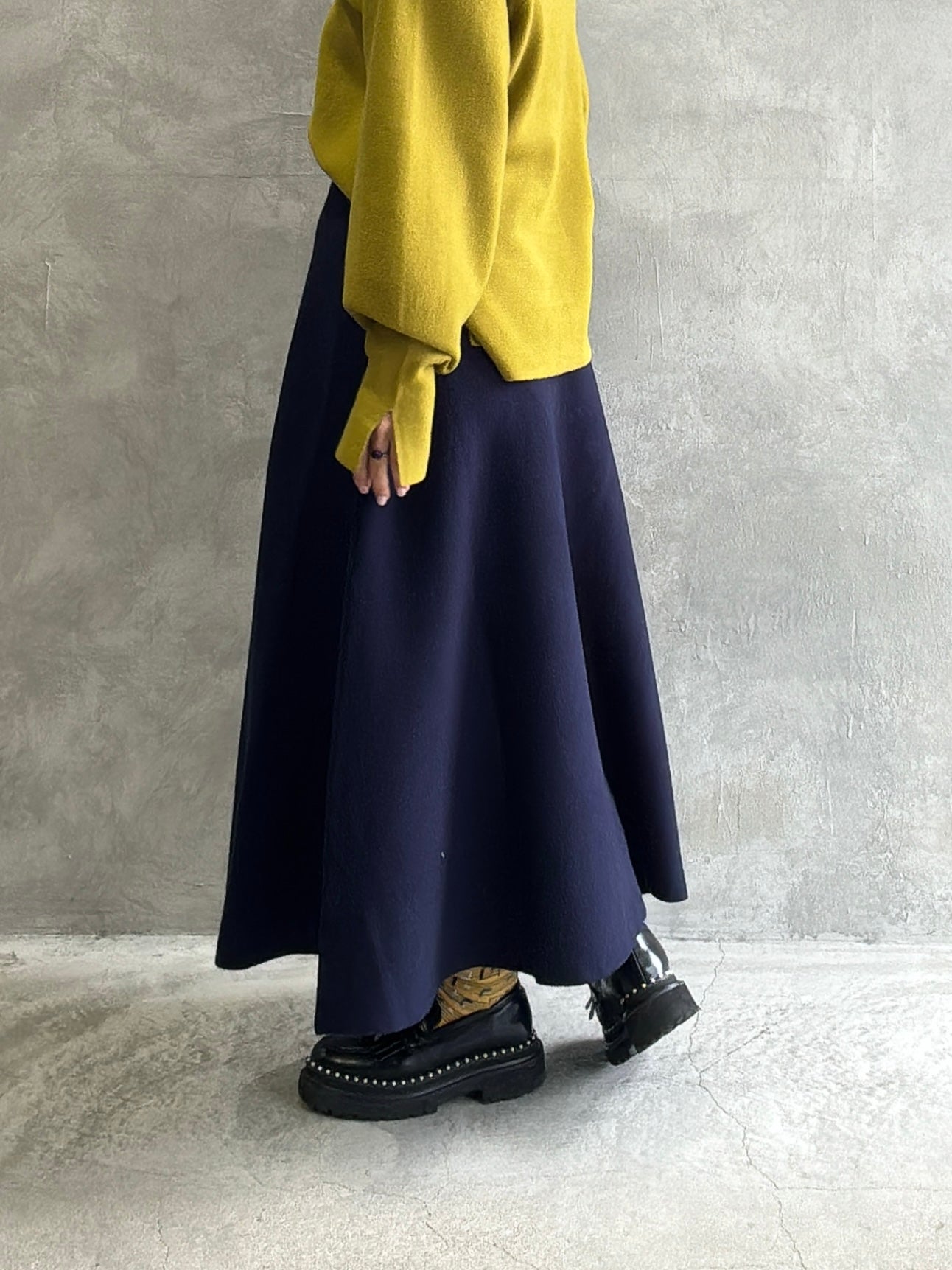 ミラノリブフレアスカート／palm RICHE