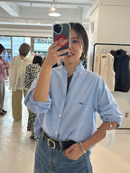 【予約⚡︎販売】オックスフォードフリルシャツ／MG BL - 27013 - S／MARGAUX VINTAGE／2027 PRE SPRING COLLECTION