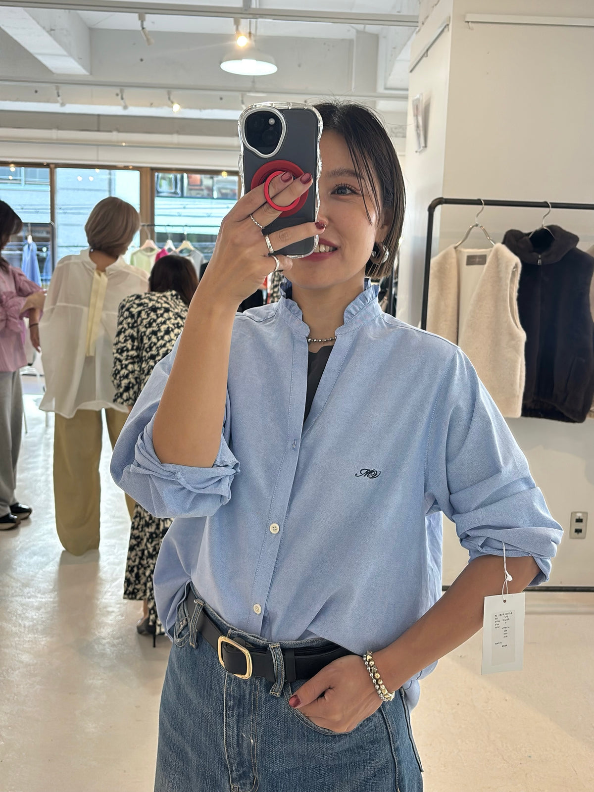 【予約⚡︎販売】オックスフォードフリルシャツ／MG BL - 27013 - S／MARGAUX VINTAGE／2027 PRE SPRING COLLECTION