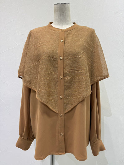 【予約⚡︎販売】ラメメッシュケープレイヤーシャツ／604500／CYAN tokyo／2026 AW#1