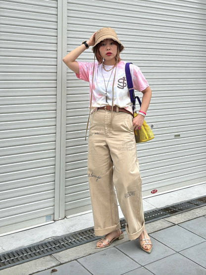 プリントコットンツイルパンツ／LE MÉLANGE