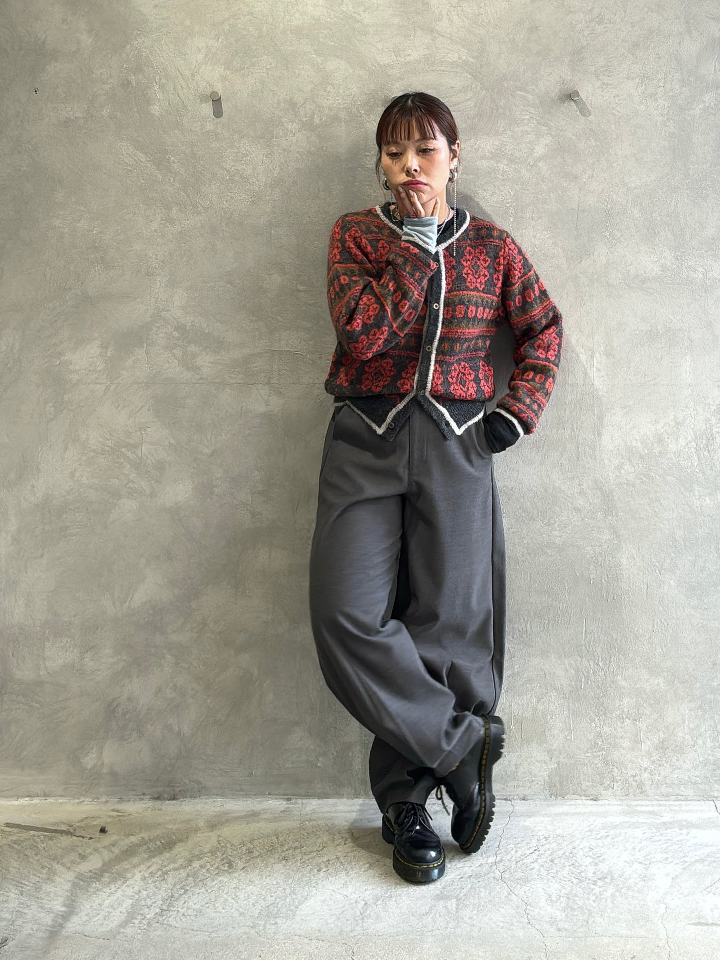 バイカラーインナーニット／LHELBIE