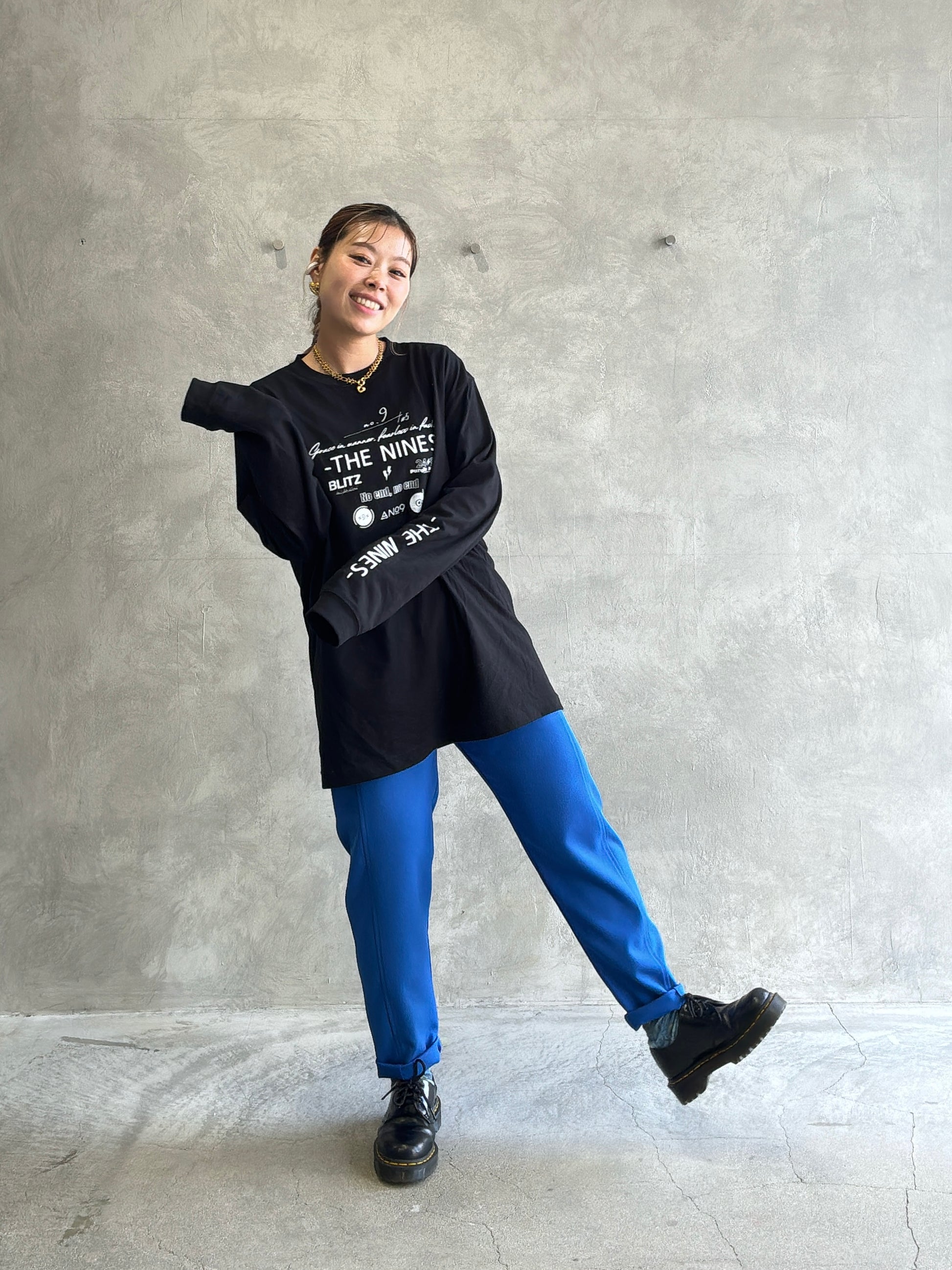 スリムカーブカラーパンツ／No.9-the Nines-