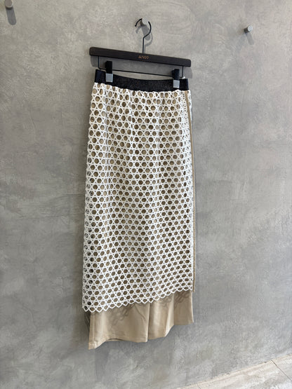 メッシュレイヤードパンツ／LHELBIE