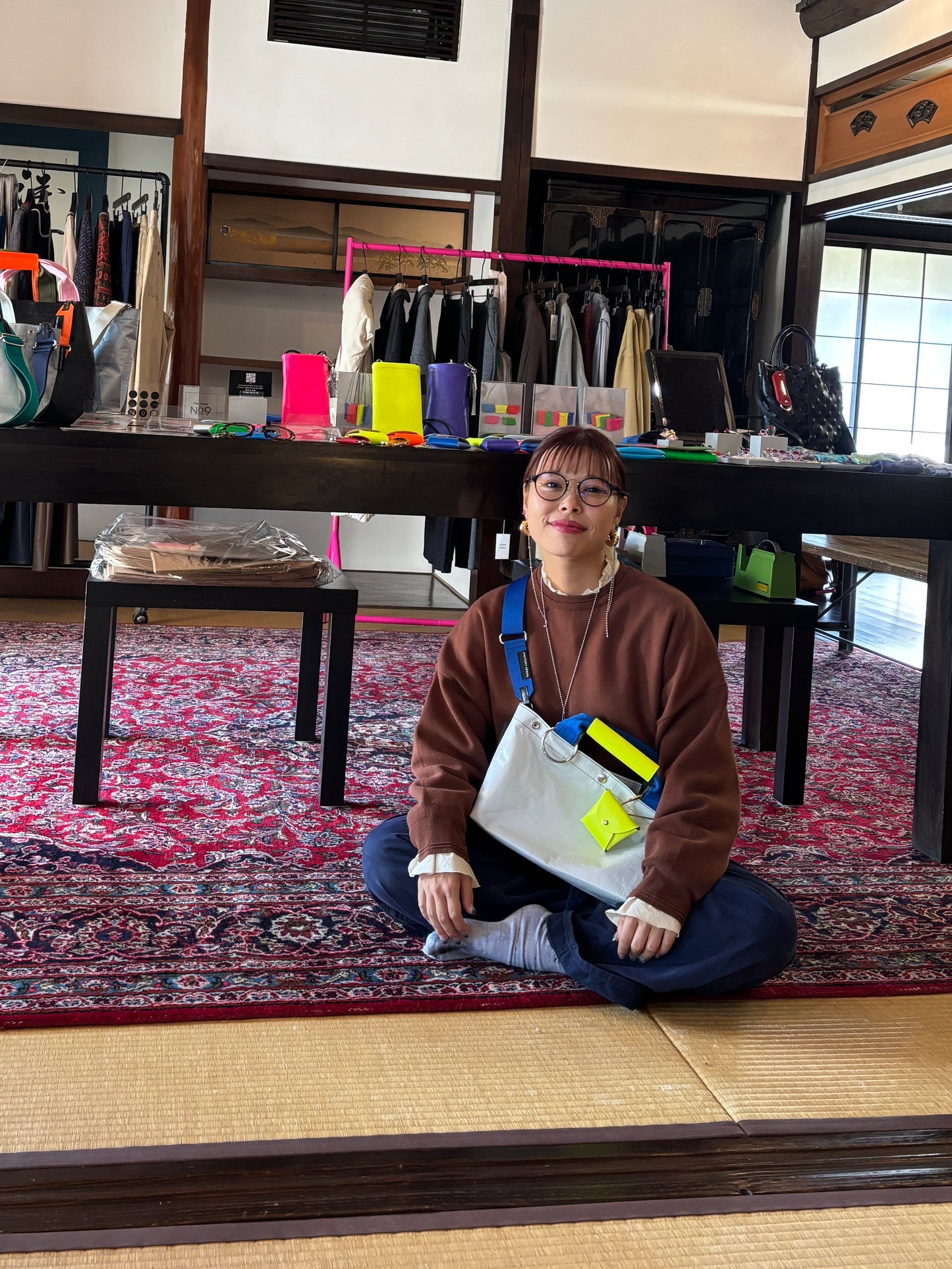 【予約販売】ブルー×チャコール（本体：ホワイト）／FACTORY OMOTO／BASIC TOTE