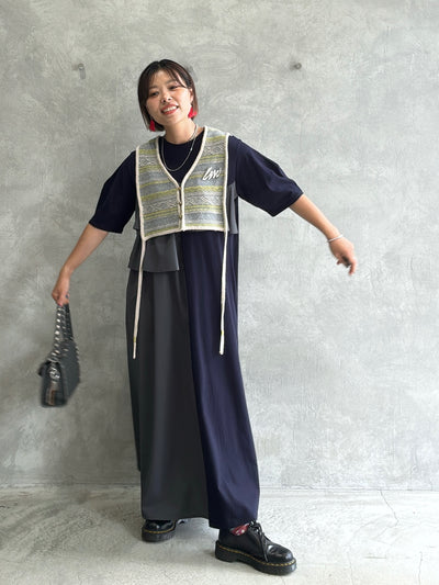 ジャガードVネックベスト／#8642701／LE MÉLANGE／2026 AW #1