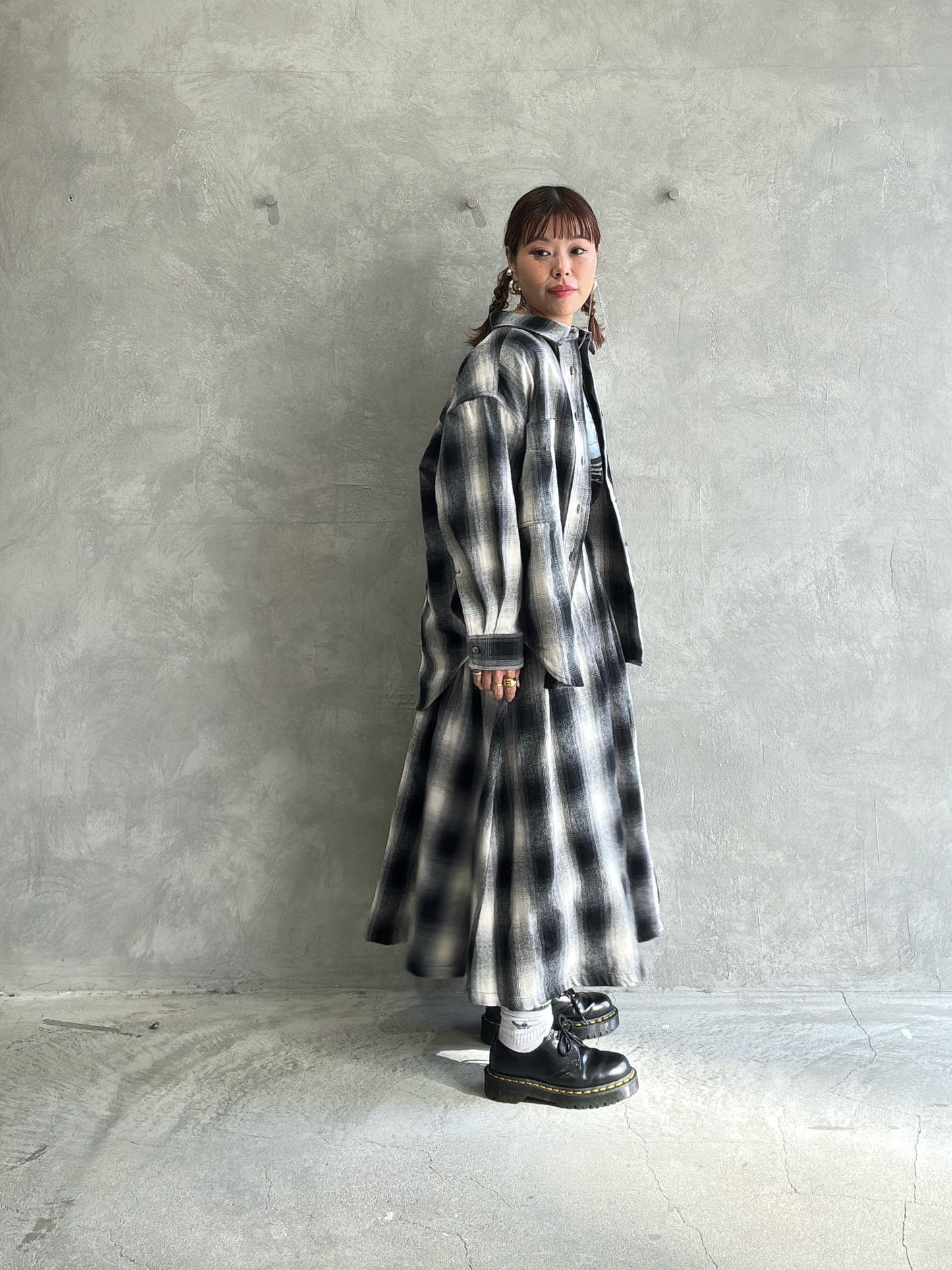 チェックシャツ／Dignite collier