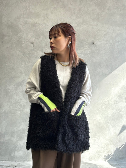 配色ドルマンニット