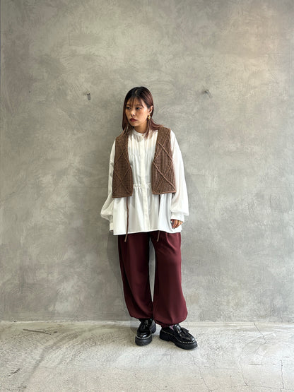 シャーリングティアードブラウス／CYAN tokyo