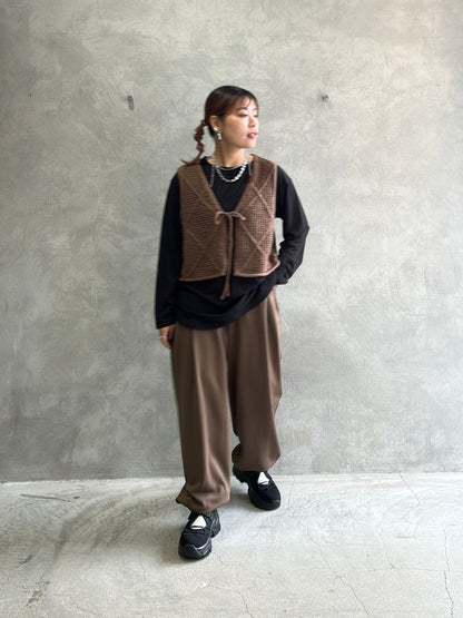 透かしアーガイルニットベスト／CYAN tokyo