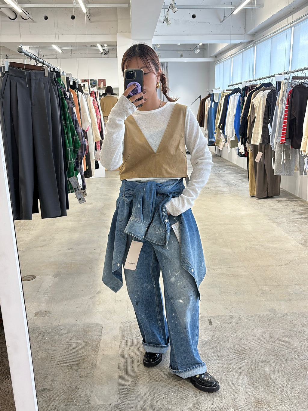 受付終了【予約販売】ECOスウェードベスチェ／8613701／LE MÉLANGE