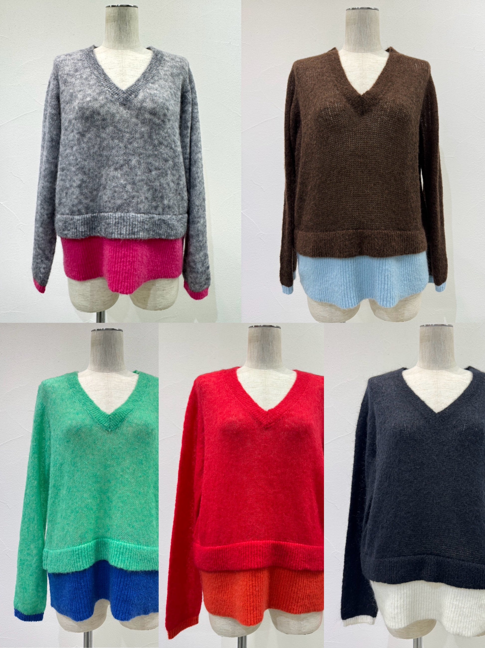 【予約⚡︎販売】配色レイヤーモヘアニット／604507／CYAN tokyo／2026 AW#1