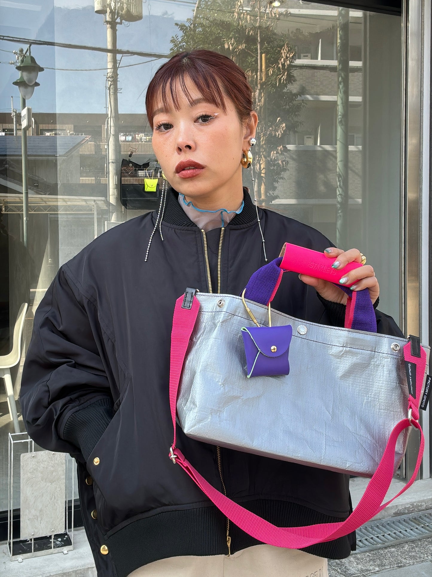 【予約販売】パープル×ピンク（本体：シルバー）／FACTORY OMOTO／BASIC TOTE