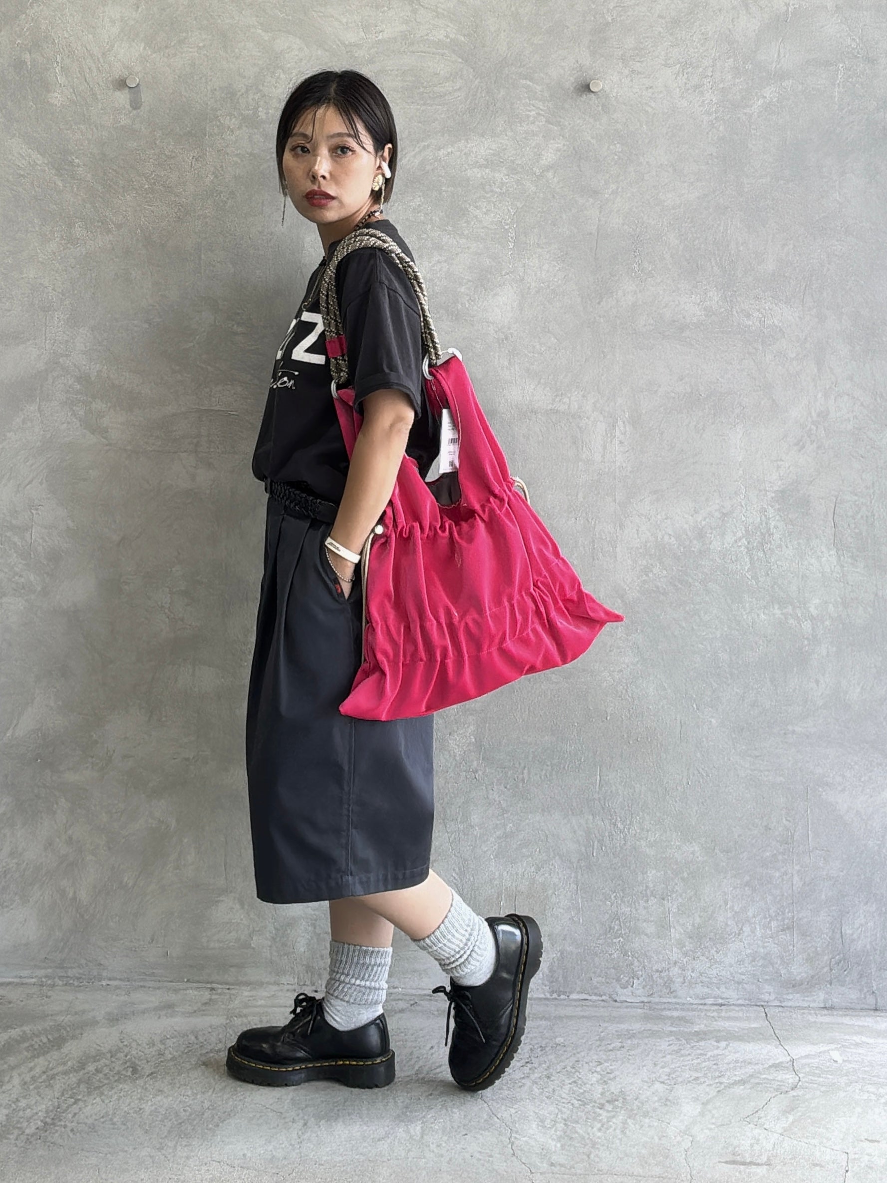 【予約販売】ベルベットエナメル2wayティアードワンショルバッグ／cheek