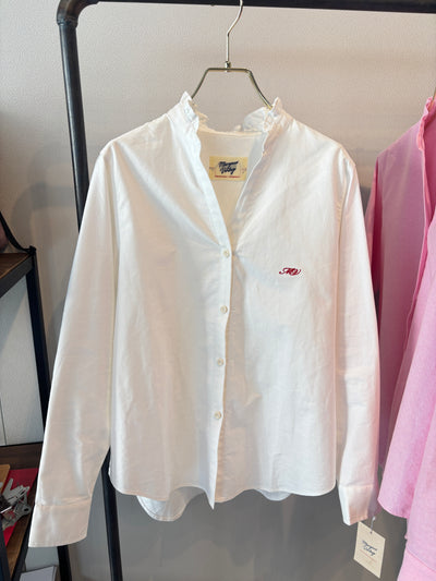 【予約⚡︎販売】オックスフォードフリルシャツ／MG BL - 27013 - S／MARGAUX VINTAGE／2027 PRE SPRING COLLECTION