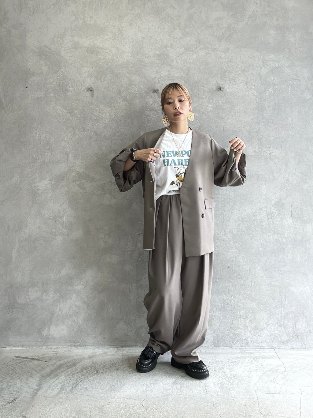 ロゴウエストタックパンツ／MG PT-26089-A／MARGAUX VINTAGE／2026 AW＃1