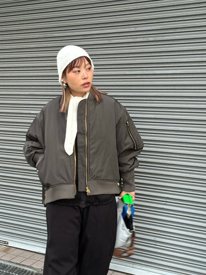 ナイロンツイルポンチョライクMA-1／trois