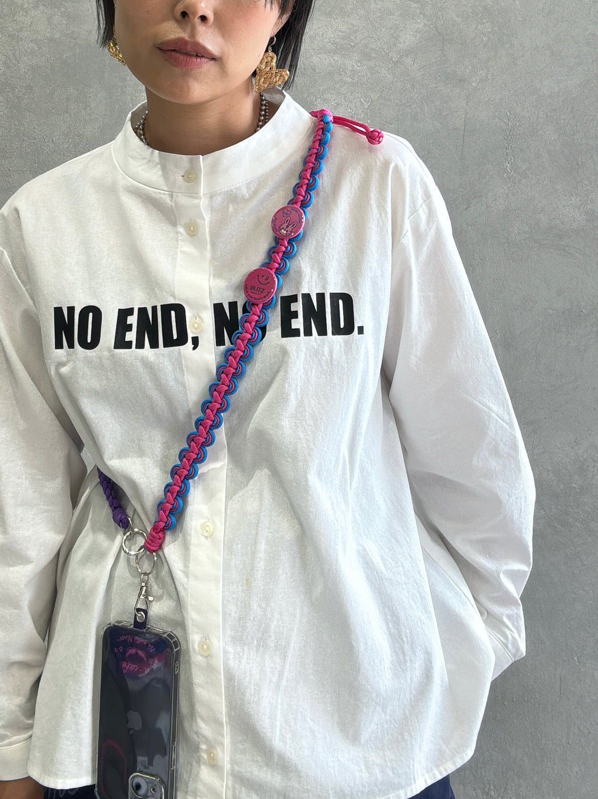 ⭐︎コラボ【予約販売】ザナインズカラーの2way仕様スマホショルダー／ホイップウェーブ＆パール／受注生産