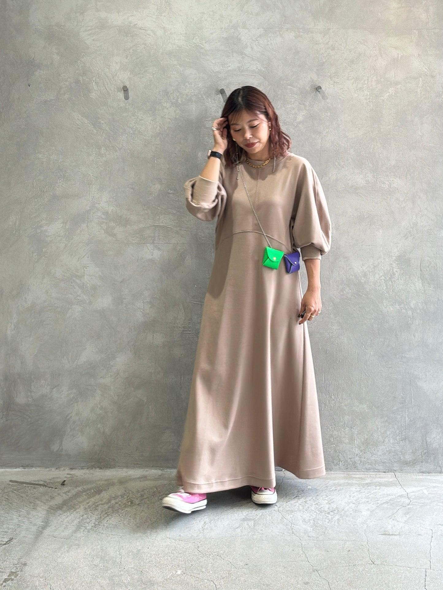 【再入荷】ドルマン切替ワンピース／Dignite collier