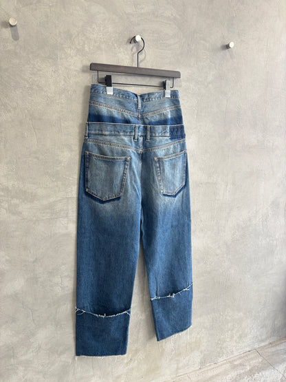 Wウエストデニムパンツ／VERSEAU