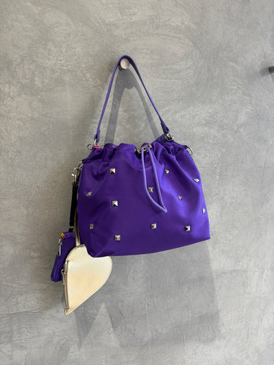 【予約販売】スタッズパディング巾着バッグ／cheek
