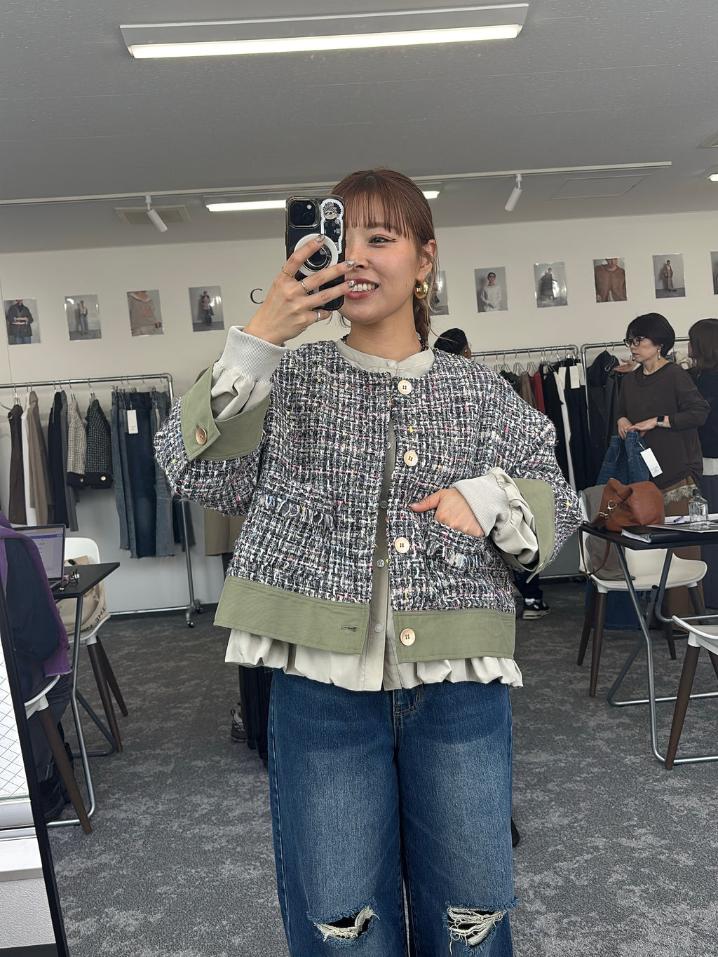 【予約⚡︎販売】ハーフスリーブ MIXツイードJK／604483／CYAN tokyo／2026 AW#1