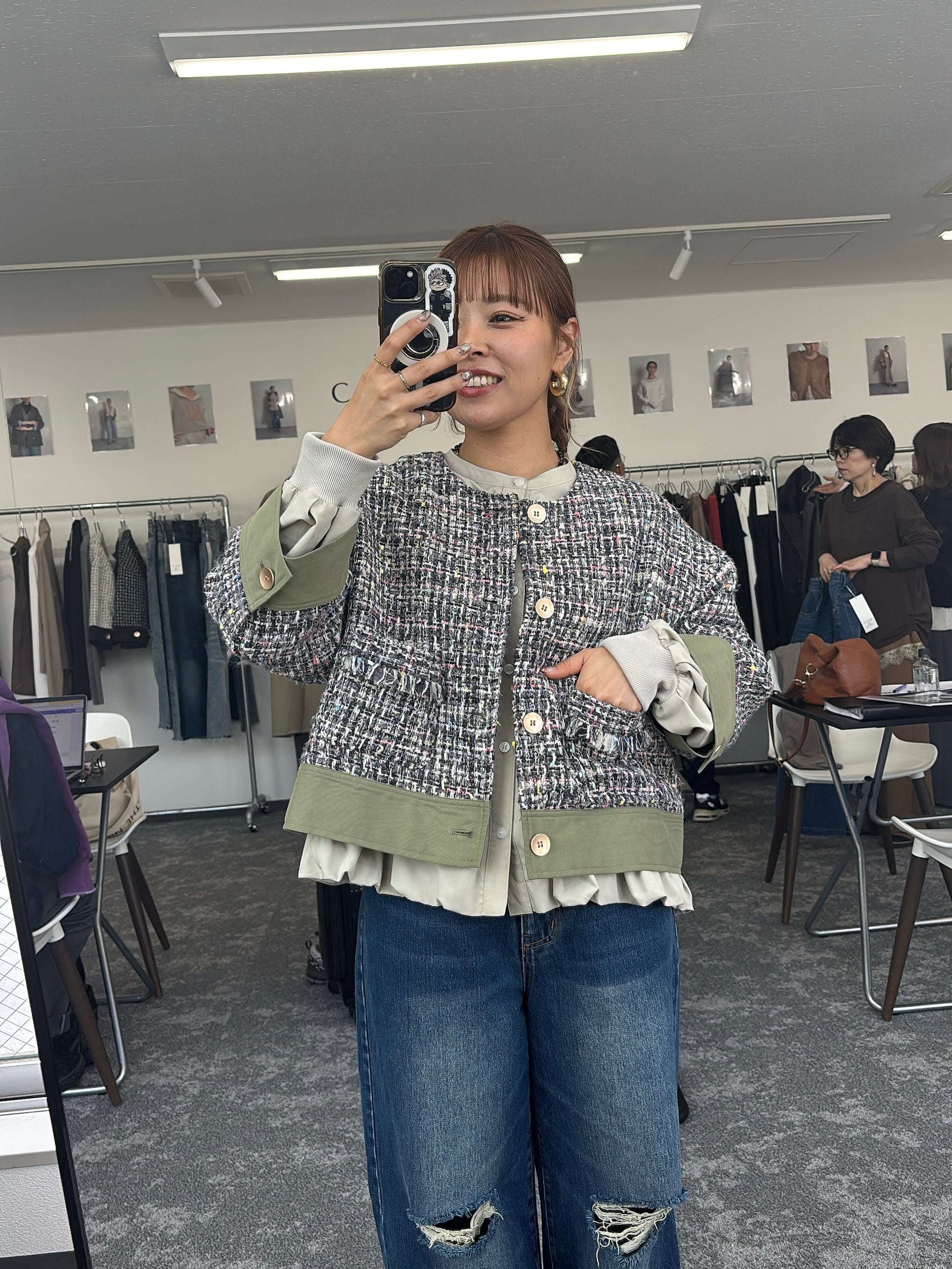 【予約⚡︎販売】ハーフスリーブ MIXツイードJK／604483／CYAN tokyo／2026 AW#1