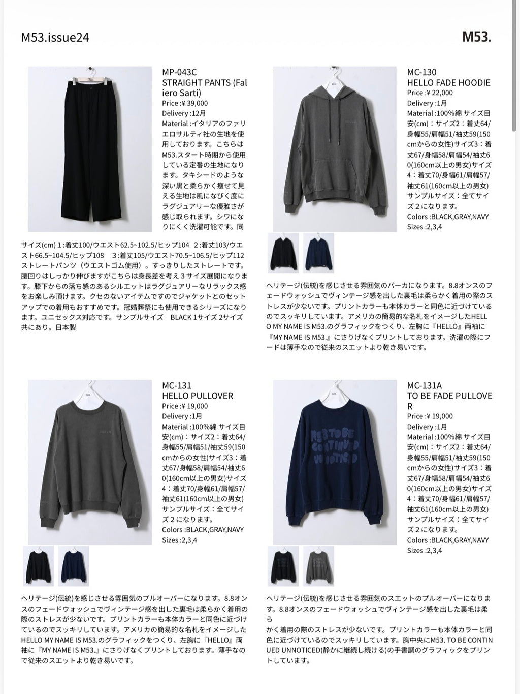 【予約販売】M53. ルック＆データ