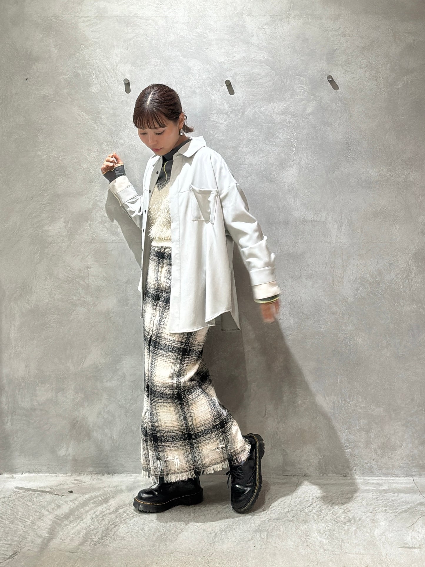 クラッシュツイードタイトスカート／the Nines