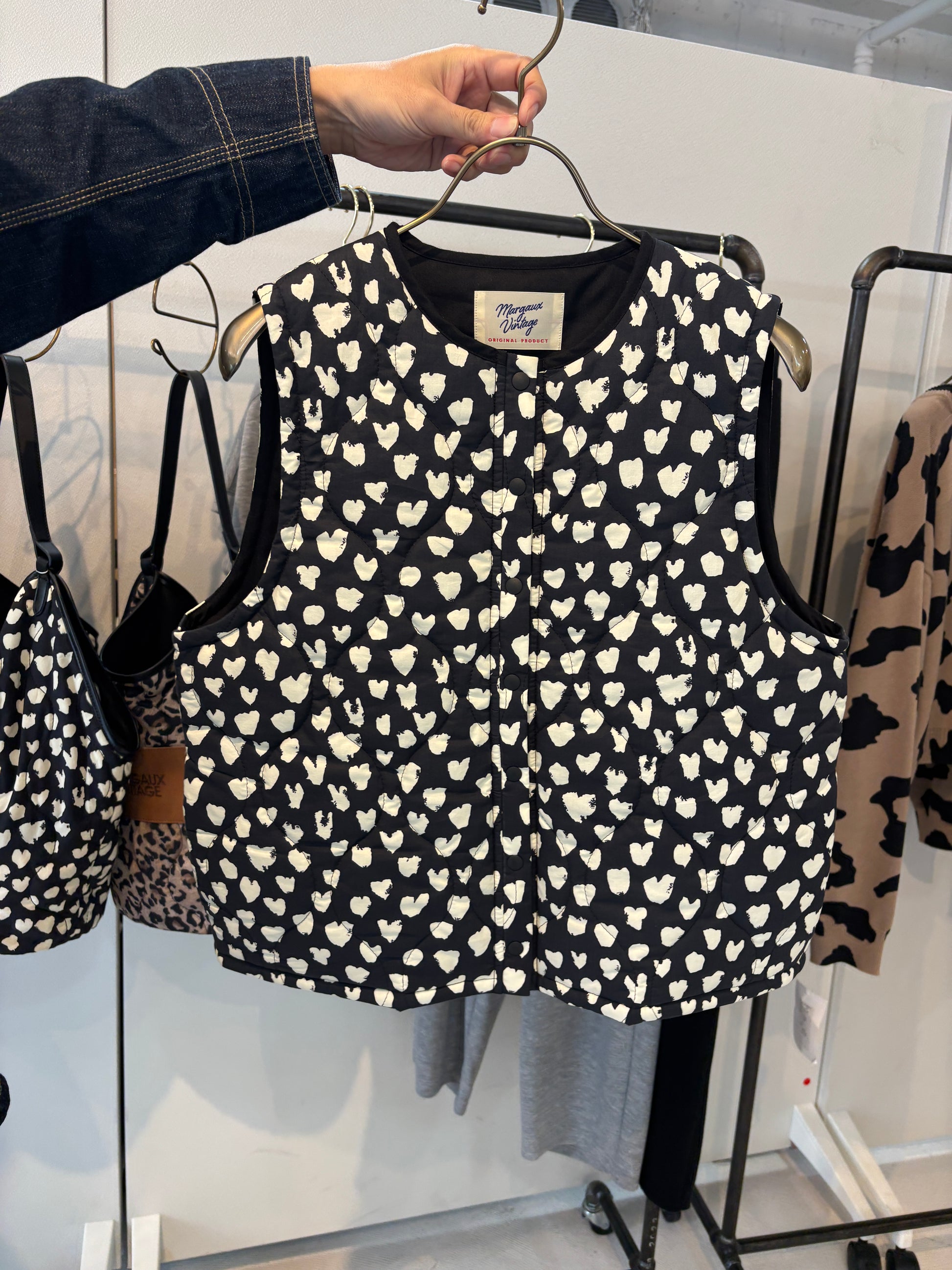 【予約⚡︎販売】ハート柄パディングベスト／MG JK-26086-A／MARGAUX VINTAGE／2026 AW＃1