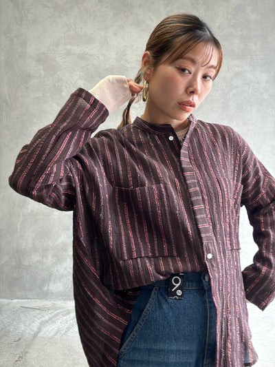 ストライプ柄シャツ／8613211／LE MÉLANGE