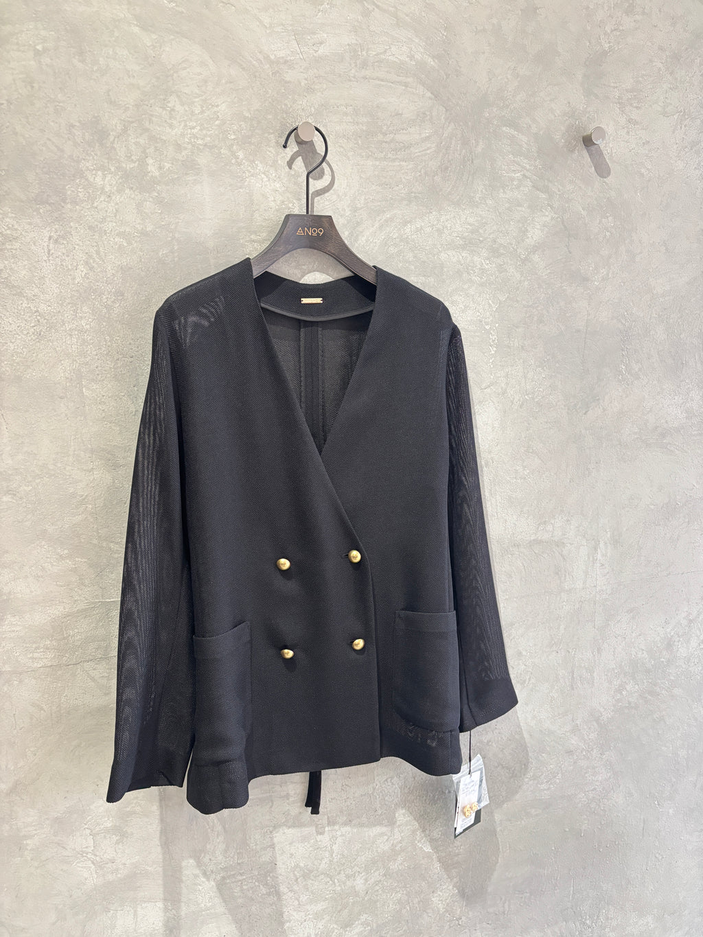 メッシュノーカラージャケット／Dignite collier