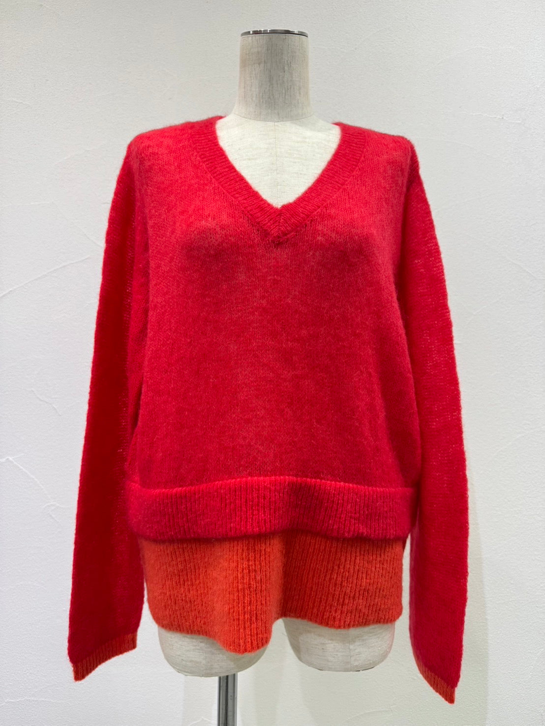 【予約⚡︎販売】配色レイヤーモヘアニット／604507／CYAN tokyo／2026 AW#1