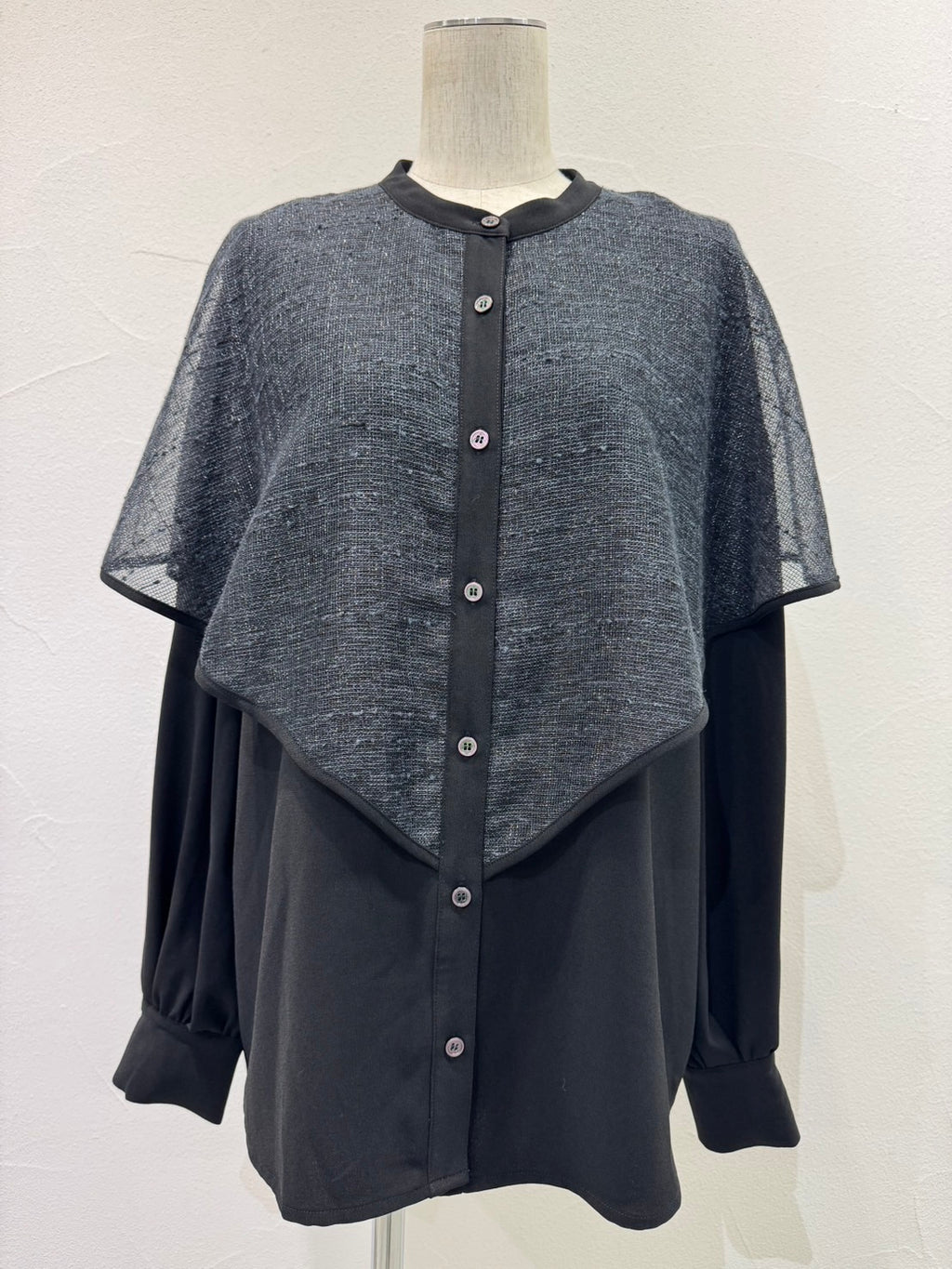 【予約⚡︎販売】ラメメッシュケープレイヤーシャツ／604500／CYAN tokyo／2026 AW#1