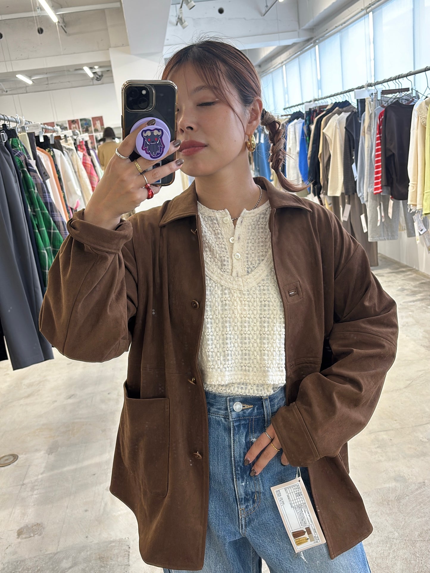 受付終了【予約販売】ECOスウェードシャツジャケット／8613801／LE MÉLANGE