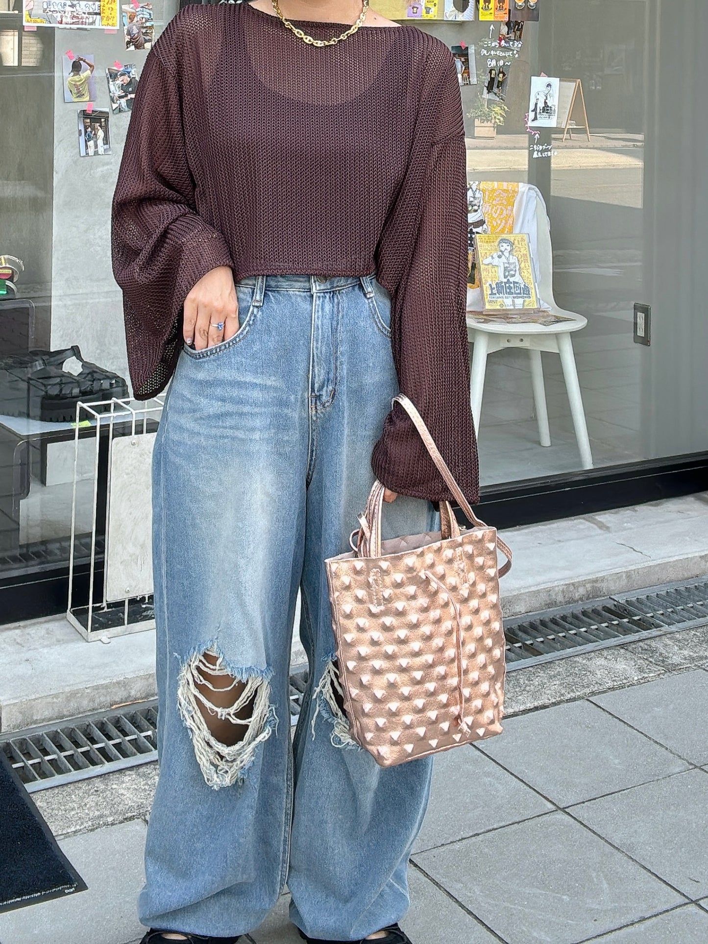 スタッズエンボスバッグ／イタリア・フィレンチェのレザーバッグ