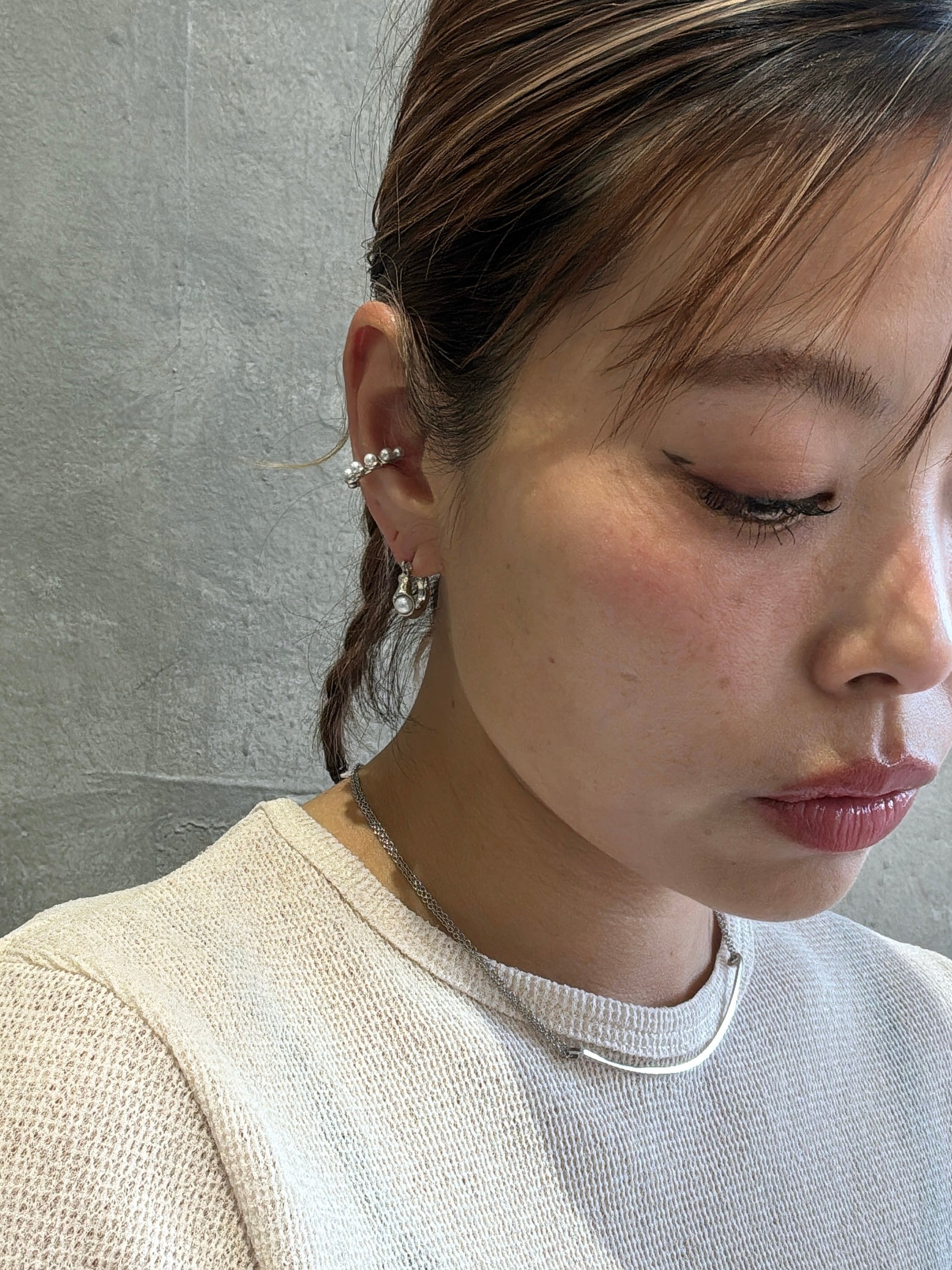 【予約販売】ニュアンスメタルパールピアス